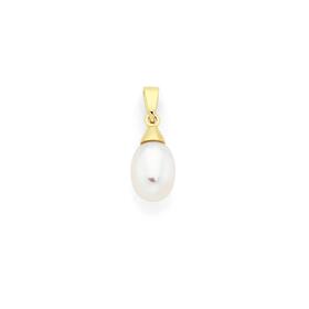 9ct+Gold+Cultured+Freshwater+Pearl+Pendant