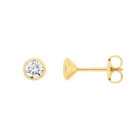 9ct-Gold-Cubic-Zirconia-Stud-Earrings on sale