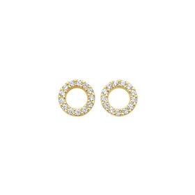 9ct-Gold-Cubic-Zirconia-Open-Circle-Stud-Earrings on sale