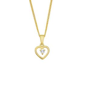 9ct-Gold-Cubic-Zirconia-Open-Heart-Pendant on sale