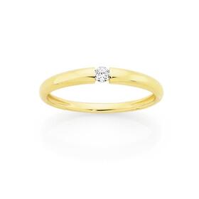 9ct+Gold+Cubic+Zirconia+Band