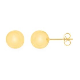 9ct+Gold+8mm+Polished+Ball+Stud+Earrings