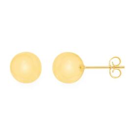 9ct-Gold-8mm-Polished-Ball-Stud-Earrings on sale