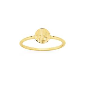 9ct-Gold-Diamond-Cut-Circle-Stacker-Ring on sale