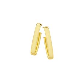 9ct-Gold-on-Silver-30mm-Twist-Half-Hoop-Stud-Earrings on sale