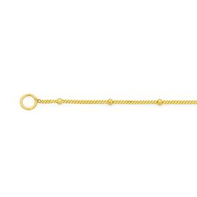 9ct+Gold+45cm+Beaded+Solid+Curb+Chain