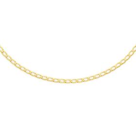 9ct+Gold+45cm+Diamond-Cut+Oval+Curb+Chain