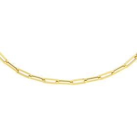 9ct+Gold+45cm+Hollow+Paperclip+Chain