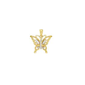 9ct-Gold-Two-Tone-Butterfly-Pendant on sale