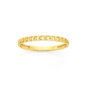 9ct+Gold+Fine+Curb+Stacker+Ring