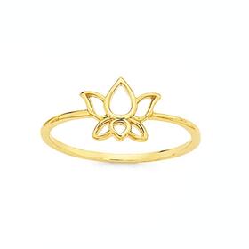 9ct-Gold-Lotus-Flower-Ring on sale