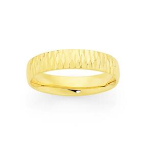 9ct-Gold-Diamond-Cut-Stripes-Dress-Ring-Size-O on sale