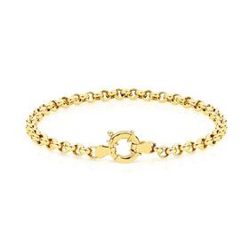 9ct+Gold+19cm+Hollow+Belcher+Bolt+Ring+Bracelet