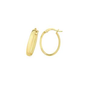 9ct-Gold-19mm-Half-Round-Oval-Hoop-Earrings on sale