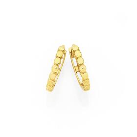 9ct-Gold-Dotted-Front-Huggie-Earrings on sale