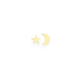 9ct-Gold-Star-Moon-Mismatch-Stud-Earrings on sale