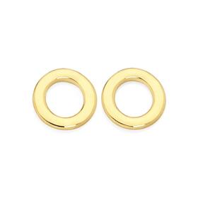 9ct+Gold+Open+Circle+Stud+Earrings