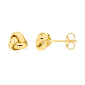 9ct+Gold+5mm+Love+Knot+Stud+Earrings