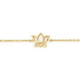 9ct-Gold-19cm-Lotus-Flower-Solid-Trace-Bracelet on sale