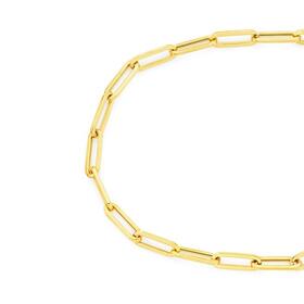 9ct-Gold-19cm-Hollow-Paperclip-Bracelet on sale