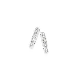 Silver-Cubic-Zirconia-Channel-Set-Huggie-Earrings on sale