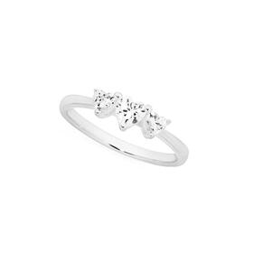 Silver-CZ-Three-Claw-Set-Heart-Ring-Size-O on sale