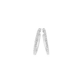 Sterling-Silver-Cubic-Zirconia-Claw-Set-Half-Hoop-Earrings on sale