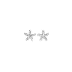 Sterling-Silver-Cubic-Zirconia-Pave-Starfish-Stud-Earrings on sale