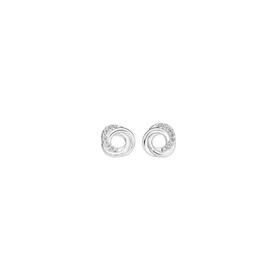 Sterling+Silver+Cubic+Zirconia+Knot+Stud+Earrings