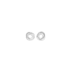 Sterling-Silver-Cubic-Zirconia-Knot-Stud-Earrings on sale