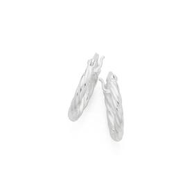 Sterling+Silver+15mm+Twist+Hoop+Earrings