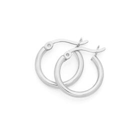 Sterling+Silver+2x15mm+Tube+Hoop+Earrings