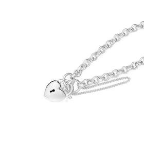 Silver-19cm-4mm-Belcher-Plain-Padlock-Bracelet on sale