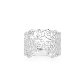 Silver-Wide-Swirl-Filigree-Ring on sale