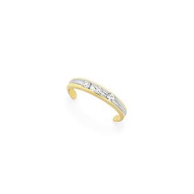 9ct+Gold+Cubic+Zirconia+Toe+Ring