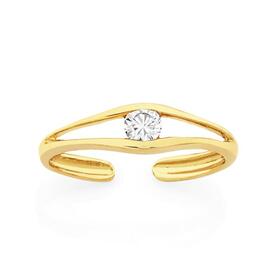 9ct-Gold-Cubic-Zirconia-Toe-Ring on sale
