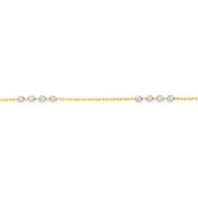 9ct-Gold-Two-Tone-27cm-Beaded-Anklet on sale