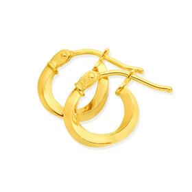 9ct+Gold+6mm+Square+Twist+Hoop+Earrings