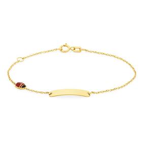 9ct+Gold+14%2B2cm+Ladybird+ID+Trace+Bracelet