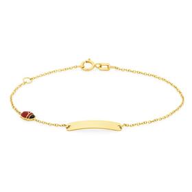 9ct-Gold-142cm-Ladybird-ID-Trace-Bracelet on sale