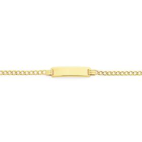 9ct+Gold+15cm+Hollow+Curb+ID+Bracelet
