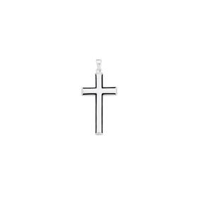 Silver-Oxidised-Edges-Flat-Cross-Pendant on sale