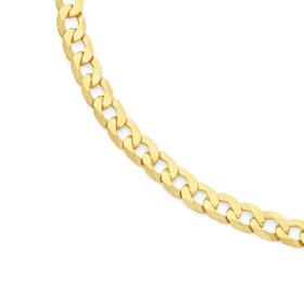 9ct-Gold-55cm-Solid-Bevelled-Curb-Gents-Chain on sale