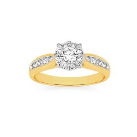 9ct-Gold-Diamond-Round-Cluster-Ring on sale
