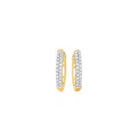 9ct-Gold-Diamond-Two-Row-Huggie-Earrings on sale