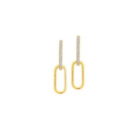 Exquisites-9ct-Gold-Diamond-Paperclip-Link-Huggie-Earrings on sale