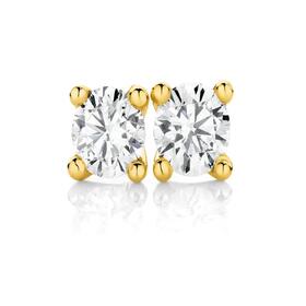 9ct+Gold+Diamond+Stud+Earrings