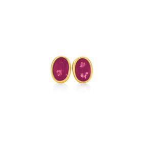 9ct-Gold-Natural-Ruby-Stud-Earrings on sale