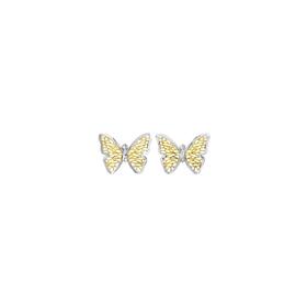 9ct+Gold+Two+Tone+Filigree+Butterfly+Stud+Earrings