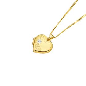 9ct-Gold-15mm-Diamond-Star-Filigree-Engraved-Heart-Locket on sale